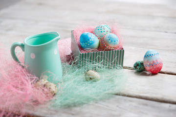 Easter background, Easter eggs.
