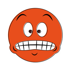 Emoji forced smile vector illustration graphic design