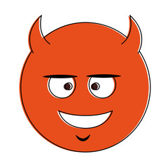 Devil emoji cartoon vector illustration graphic design