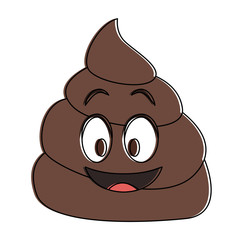 Emoji poop cartoon vector illustration graphic design