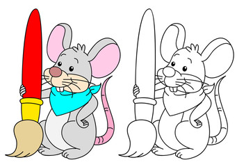Mouse cartoon vector - obrazy, fototapety, plakaty