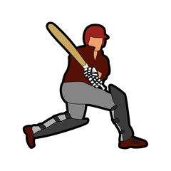 Cricket player with racket vector illustration graphic design