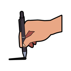 Hand holding pen vector illustration graphic design