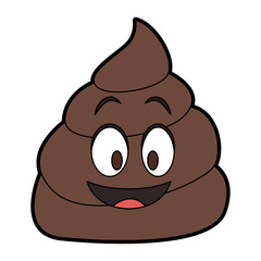 Emoji poop cartoon vector illustration graphic design