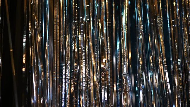 4k video of silver and gold ribbons movement background for celebration