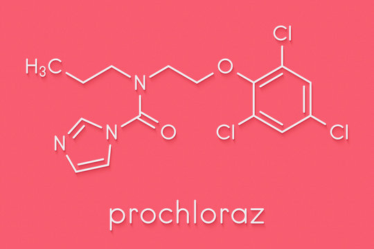Prochloraz fungicide molecule. Skeletal formula.