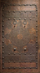 Wooden decorated copper plated door from the mamluk era, Cairo, Egypt