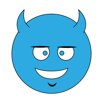 Devil emoji cartoon vector illustration graphic design