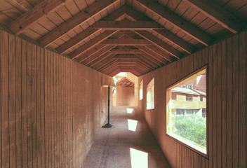 Path inside of a Wooden House
