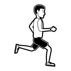 Fototapeta na wymiar Fitness man running cartoon vector illustration graphic design