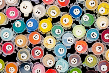 Paint containers for painting by numbers