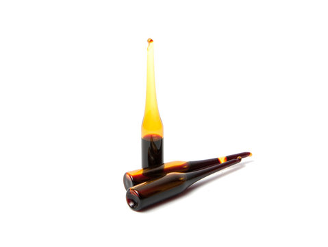 Ampoule of iod isolated on the white