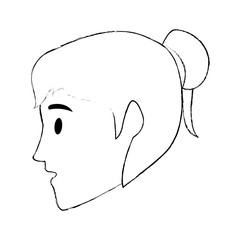 Woman head cartoon vector illustration graphic design