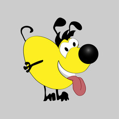 Cute funny dog, cartoon vector illustration. Funny dog, puppy character