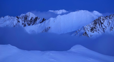 Winter landscape in the Transylvanian Alps, Romania, Europe