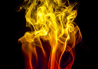 Obraz premium Colored smoke on black background