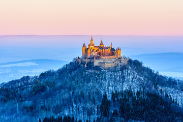 Hohenzollern in winter - obrazy, fototapety, plakaty
