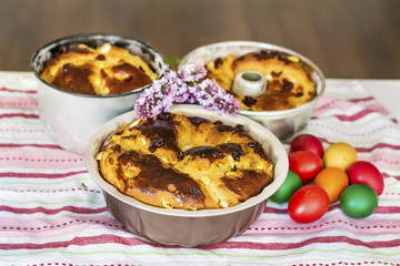 Homemade Sweet Easter Bread and Painted Eggs