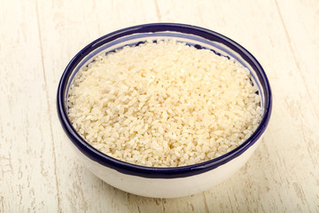 Raw rice heap