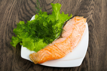 Steamed salmon