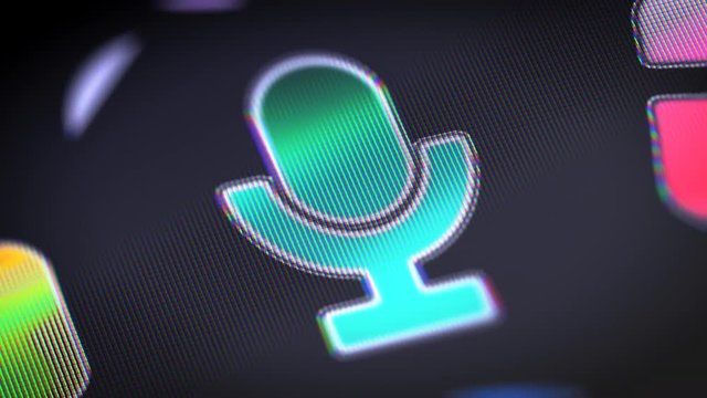 The microphone icon on the Screen. 4K Resolution. Encoder Prores 4444. Great Quality. Looping.