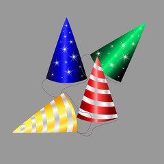 Party Hat and gold confetti