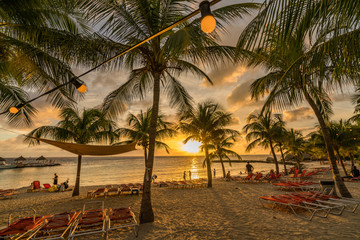   Beach sunset Curacao Views
