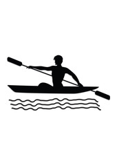 Rowing kayak - isolated on white background - vector illustration