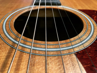 Obraz premium Acoustic guitar closeup