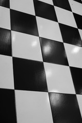 Black and white floor tiles