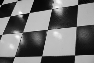 Black and white floor tiles