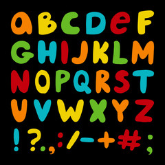 Vector hand drawn english alphabet