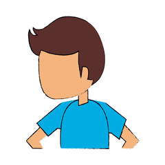 Boy kid cartoon faceless icon vector illustration graphic design