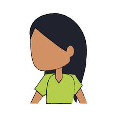 Girl kid cartoon faceless icon vector illustration graphic design