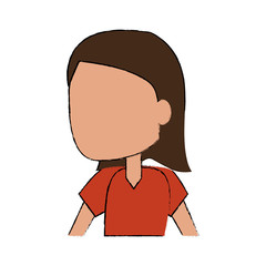 Girl kid cartoon faceless icon vector illustration graphic design
