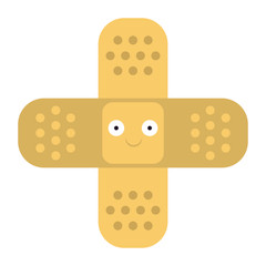 Bandage crossed symbol cartoon smiling vector illustration graphic design