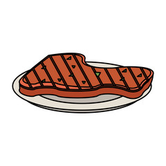 Meat on dish icon vector illustration graphic design