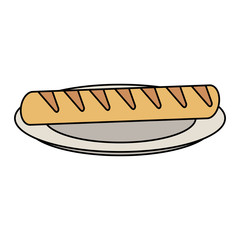 Baguette french bread icon vector illustration graphic design