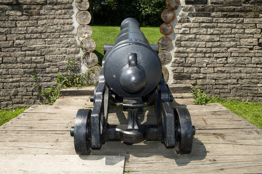 The cannon prepared to defend the fort in Canada
