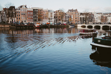 boats on an Amsterdam Canal