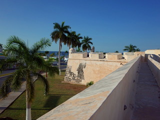 Fototapeta premium The fortifications to protect against pirates in the walled city of Campeche in Mexico