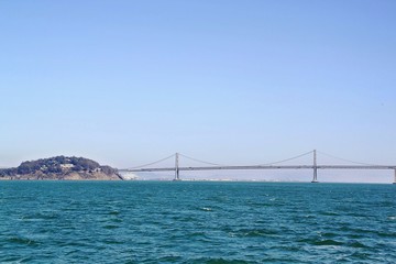 Gorgeous Golden Gate Bridge on Blue sky background. San Francisco, California.