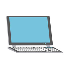 Computer with keyboard icon vector illustration graphic design