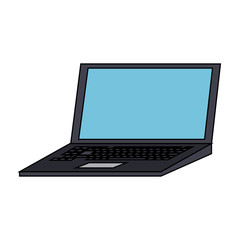laptop computer frontview with blank screen icon image vector illustration design 