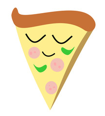 Sweet, funny and cartoon piece of taste pizza.