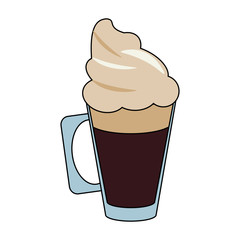 coffee with whipped cream beverage icon image vector illustration design 