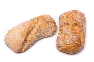 bread roll, bread on a white background, isolated