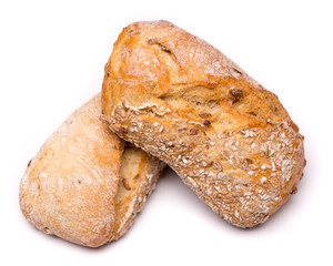 bread roll, bread on a white background, isolated
