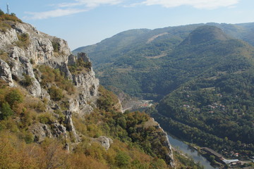Fototapeta na wymiar Amazing Panoramic view of Iskar Gorge, Balkan Mountains, Bulgaria 
