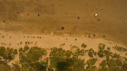aerial drone image of the beach 